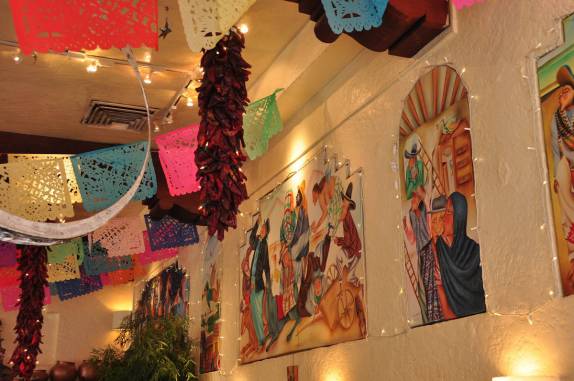 Decoração no delicioso restaurante Pascual, em Santa Fé, no Novo México - Estados Unidos